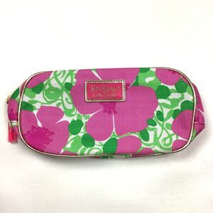 Lilly Pulitzer Makeup Bag Estee Lauder Preppy Cosmetic Travel Pouch Floral Pink